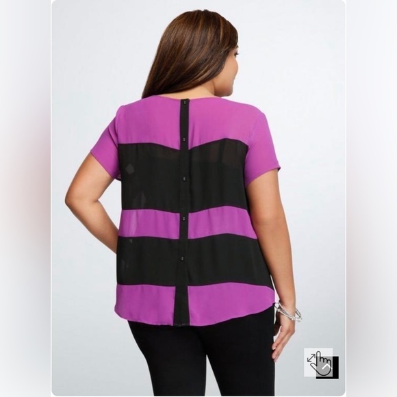 Torrid Colorblock Chiffon Blouse - Picture 4 of 4